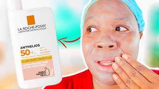 La RochePosay Mineral Tinted Sunscreen Worth the Hype 🤔 Tinted Mineral Sunscreen on DARK SKIN [upl. by Amoreta]