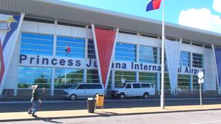 SXM Princess Juliana Airport Terminal INSIDE  OUTSIDE on Sint Maarten [upl. by Popelka]