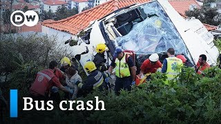 Portugal 29 killed in devastating bus crash on Madeira  DW News [upl. by Samot231]