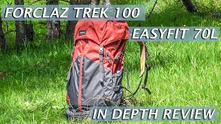 Durable and Versatile Backpack with Rigid Spine  FORCLAZ TREK 100 EASYFIT 70L Review [upl. by Trudie]