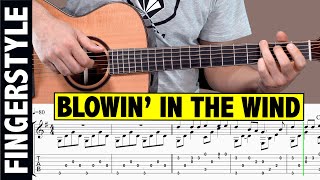 Blowin In The Wind  Easy Fingerstyle Guitar Tutorial  TAB [upl. by Teyut695]