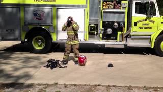 Basic Firefighter Training  Don Turnout Gear and SCBA [upl. by Ahseinat]