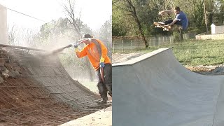 Making A Concrete Ramp At Our DIY Skatepark  Then Skate It [upl. by Pat]