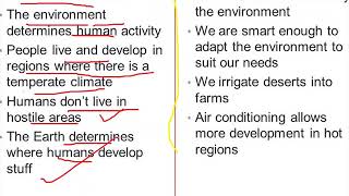 environmental determinism vs possibilism [upl. by Sirdi]