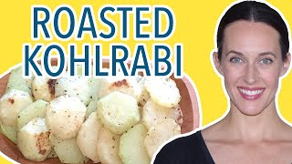 Roasted Kohlrabi Easy Recipe  How to clean and cook kohlrabi [upl. by Akfir]