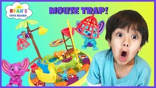 Family fun game for kids Mouse Trap Egg surprise Toys Challenge Ryan ToysReview [upl. by Pauwles369]