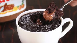 Chocolate Nutella Eggless Mug Cake  1 Minute Microwave Cake  How Tasty Channel [upl. by Tade84]