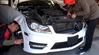 MERCEDES W204 C250 FRONT END DISASSEMBLY [upl. by Nnairek275]