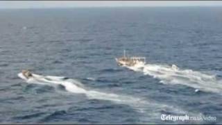 Royal Navy capture Somali pirate boat in the Indian Ocean [upl. by Isak519]