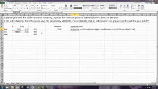 Expected Value Excel [upl. by Leitao]