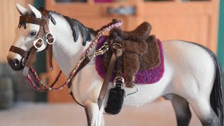 How to Make a Western Saddle for Schleich Horses [upl. by Eelamme]