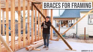 Carpentry 101 Braces for Rough Framing with MattBangsWood 2 [upl. by Wilscam]