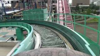 The Crazy Japanese Airtime Log Flume Roller Coaster POV Cosmoworld Yokohama Japan [upl. by Ban]