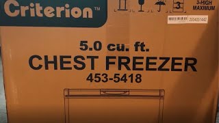 MENARDS  CRITERION CHEST FREEZER  5CU  PREVIEW [upl. by Nnahaid]