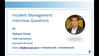 Incident Management Interview Questions [upl. by Auka201]