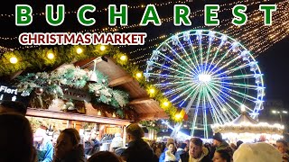 Bucharest Christmas Market 2023 🎄 Night Virtual Tour 4K [upl. by Buckden]