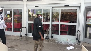 RAW VIDEO Looters Raid Target Store Near Mpls Protest [upl. by Britney964]