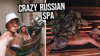 Crazy Russian Spa Experience  Traditional Banya in Novgorod [upl. by Trumann]