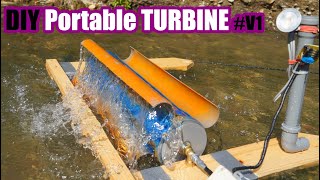 DIY Portable Water Turbine Power V1  Easy Making [upl. by Yrannav]