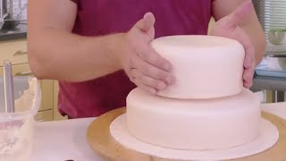 Stacking A Two Tiered Cake [upl. by Noonan]