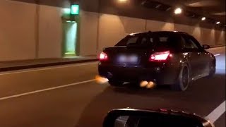 BMW M5 E60 V10 Supercharger 360kmh Autobahn amp Tunnel SOUND [upl. by Yerak]