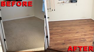 HOW TO INSTALL HARDWOOD FLOORS OVER CARPET [upl. by Ainezey946]