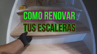 Como instalar retrofit stair treadsComo renovar tus escaleras [upl. by Annaer]