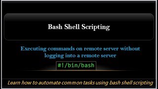 Executing commands on remote server  Shell Scripting  working with ssh [upl. by Anirod75]