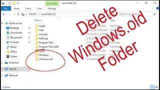 Delete Windowsold folder from Windows 10 [upl. by Enimisaj256]