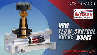 How Pneumatic Flow Control Valve Works  FCV  Airmax Pneumatics LTD [upl. by Adaiha233]