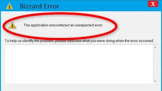 How To Fix The Application Encountered An Unexpected Error  Blizzard Error Windows 1087 [upl. by Nyrek]