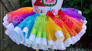 How To Make A Rainbow Ribbon Tutu  Tutu Subtitulado En Espanol  Como acer un TUTU De Liston [upl. by Anuqahs]