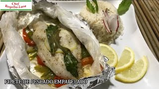 FILETE DE PESCADO EMPAPELADO DELICIOSA RECETA [upl. by Nemhauser182]