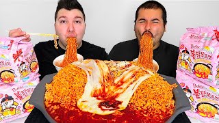 EXTREMELY CHEESY CARBO FIRE NOODLES • Mukbang amp Recipe [upl. by Llerdnad]