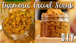 Homemade TURMERIC Face Scrub  Lighten Dark Spots amp Get Glowing Skin [upl. by Pasia]