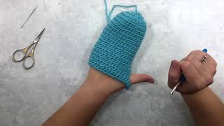 How to Crochet a Mitten for Beginners  Right Handed [upl. by Miran]