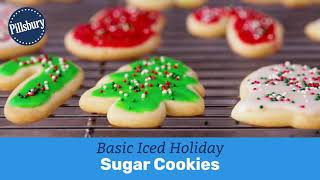 Basic Iced Holiday Sugar Cookies  Pillsbury Recipe [upl. by Fernald]