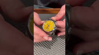 Rolex Oyster Perpetual 41mm Yellow Dial Steel Mens Watch 124300 Review  SwissWatchExpo [upl. by Fanya845]