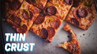 PUB STYLE PIZZA RECIPE  Chicago Thin Crust Pizza [upl. by Alleynad10]