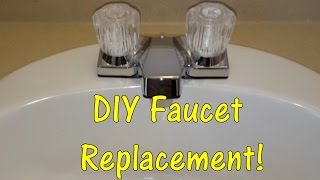 DIY How To Replace a Bathroom Sink Faucet remove amp replace  install [upl. by Ahcim]