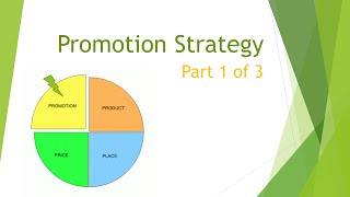 Marketing Mix Promotion Strategy part 1 [upl. by Ierna]