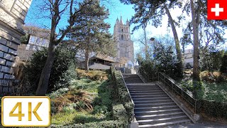 City center walk in Lausanne Switzerland  Spring 2021【4K】 [upl. by Giustino200]