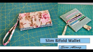 Sew a slim bifold wallet with wristlet strap [upl. by Anestassia]