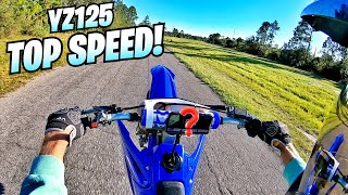 TOP SPEED ON MY NEW YZ125 DIRT BIKE [upl. by Mcgee937]