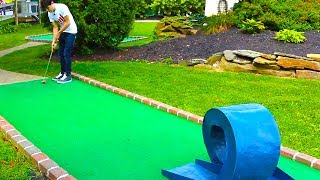 INSANE DOUBLE HOLE IN ONE MINI GOLF LETS PLAY FOR REAL [upl. by Anawad879]