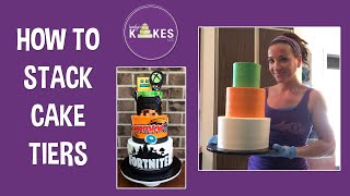 HOW TO STACK CAKE TIERS EVENLY  NO MORE CROOKED CAKES [upl. by Nolyarg]