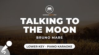 Talking To The Moon  Bruno Mars Lower Key  Piano Karaoke [upl. by Amathist]