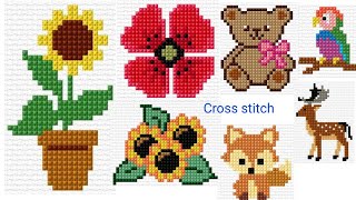 Easy Counted Cross Stitch Patterns For Everything  Dusutti Cross Stitch Practice Video For Beginner [upl. by Silvain]