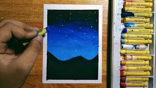 Easy Oil Pastel Night Sky Drawing for Beginners  StepbyStep Tutorial [upl. by Einnig]