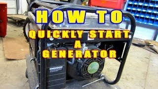 HOWTO Quickly Start A Generator That Wont Start [upl. by Yrellih451]